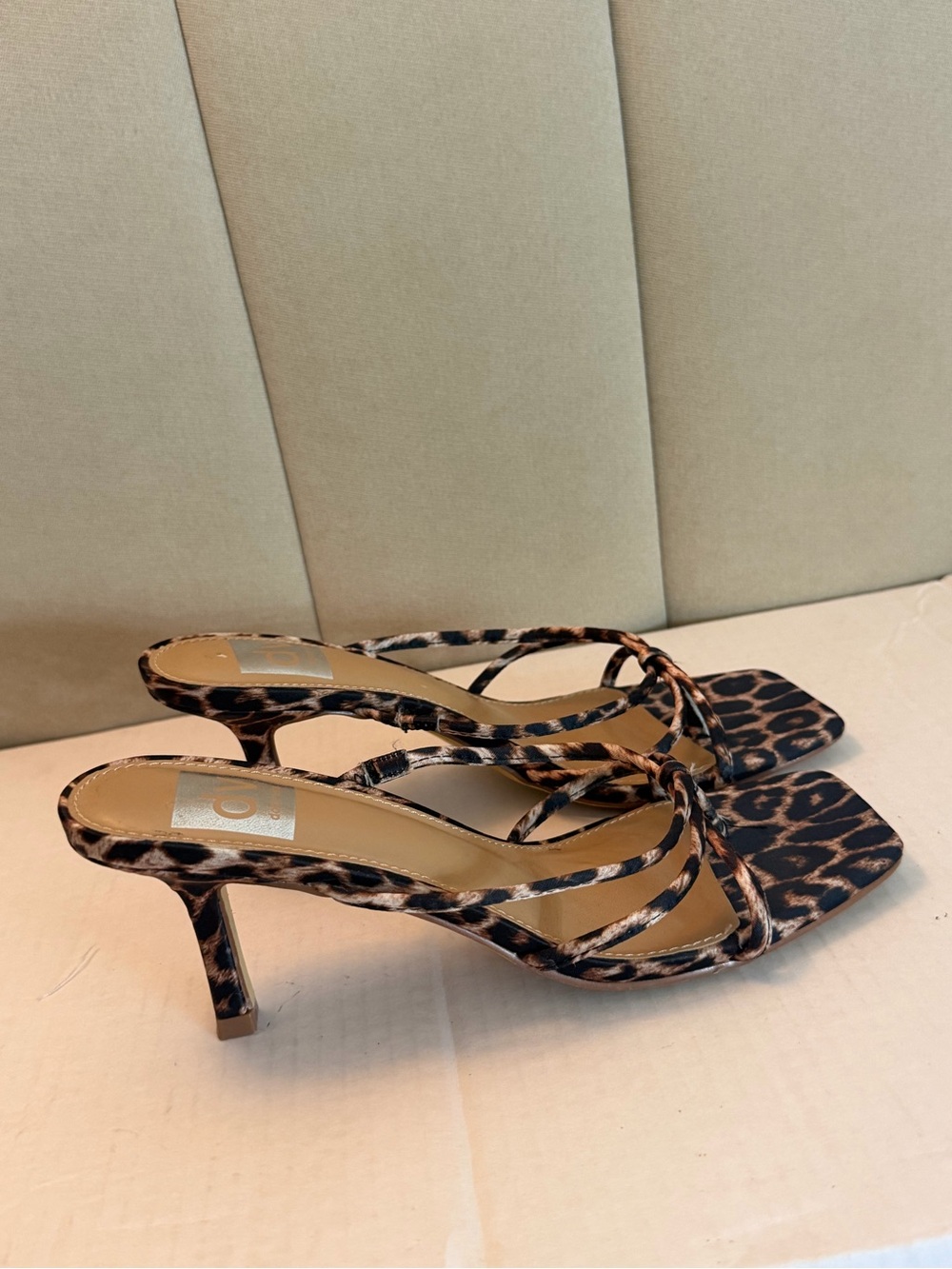 Dolce Vita Leopard Print Strappy Mid-Heel Sandals - Brown/Black